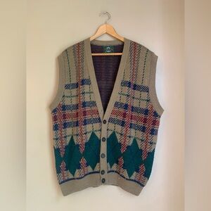 Jantzen Made In USA Grandpa Sweater
Vest  Multicolor Size large